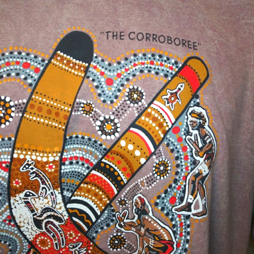Vintage Danny Eastwood Aboriginal Art Australia "The Corroboree" Gooses T-Shirt - Picture 2 of 11